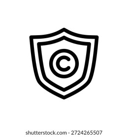 Diseño de Vector de contorno de protección de Derechos de autor bueno para el Web o el App móvil
