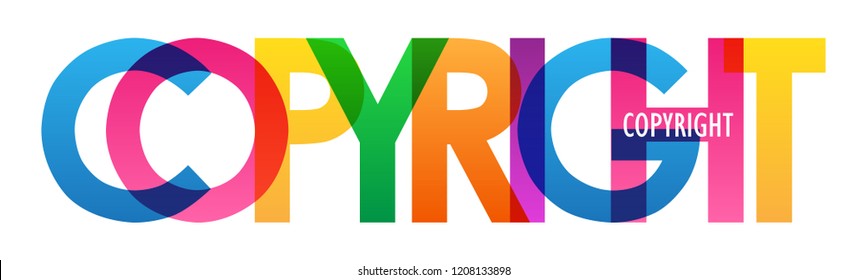 COPYRIGHT rainbow letters banner