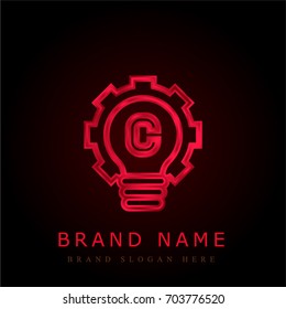 Copyright red chromium metallic logo