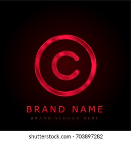 Copyright red chromium metallic logo