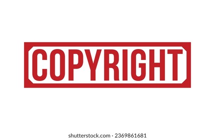 Copyright Diseño vectorial del sello rojo de goma.