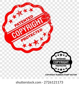 Copyright, red rubber stamp vector