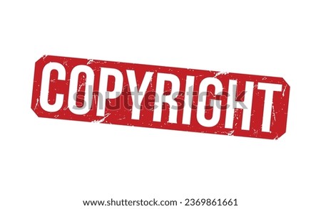 Copyright Red Rubber Stamp vector design.
