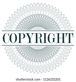 Copyright Rosette Security Quality Round Stamp Design Vector Art 