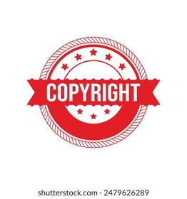 Derechos de autor Diseño de sello de goma. ILUSTRACIÓN VECTORIAL.
