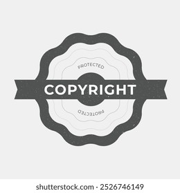 Derechos de autor Sello de goma Vector de diseño, ilustración