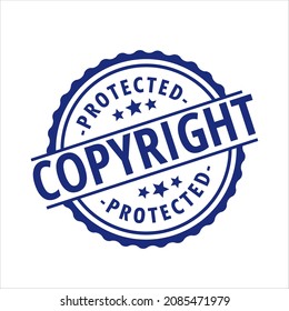 Copyright Seal Intellectual Property Protected Blue Color Badge Isolated Vector