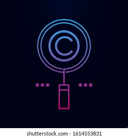 Copyright search nolan icon. Simple thin line, outline vector of web icons for ui and ux, website or mobile application