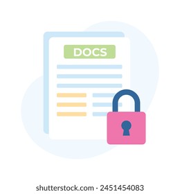 Derechos de autor o secreto archivo bloqueado protegido con candado, idea diseño moderno