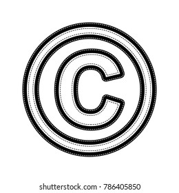 Copyright sign illustration. Vector. Flat style black icon on white.