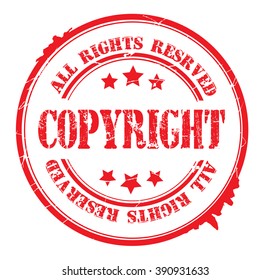 copyright stamp on a white, vector illustration