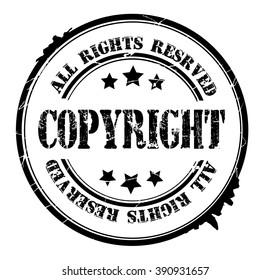 copyright stamp on a white, vector illustration