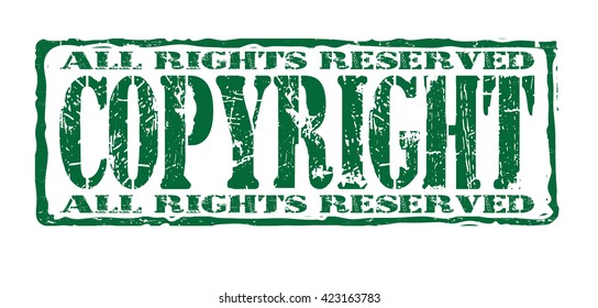  copyright stamp on a white, vector illustration
