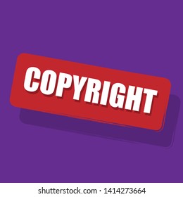 copyright stamp,sticker,emblem or label. stamp with shadow. flat design 