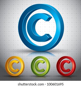 Copyright Symbol 3d Vector Sign.