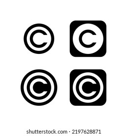 Copyright Symbol, 4 Different Version, Intellectual Protection Vector Icon Set