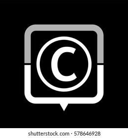 Copyright symbol  - black vector icon