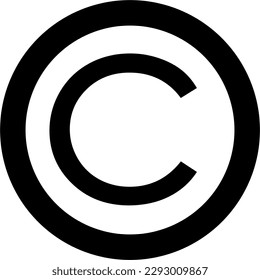copyright symbol in flat style