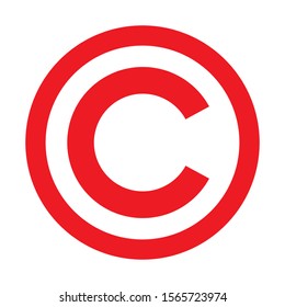 Copyright symbol icon. C letter in circle