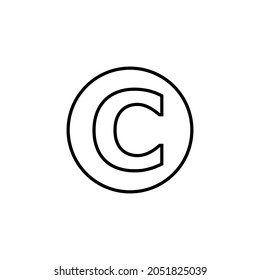 Copyright symbol icon, Copyright icon vector illustration