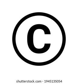 Copyright symbol icon vector logo. Copyright sign isolated icon trademark