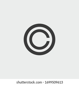 icono del símbolo de copyright. símbolo de copyright vector en fondo gris