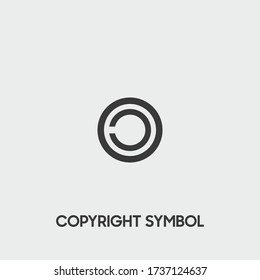 Symbol für Urheberrechte. Urheberrechtssymbol-Vektor auf grauem Hintergrund