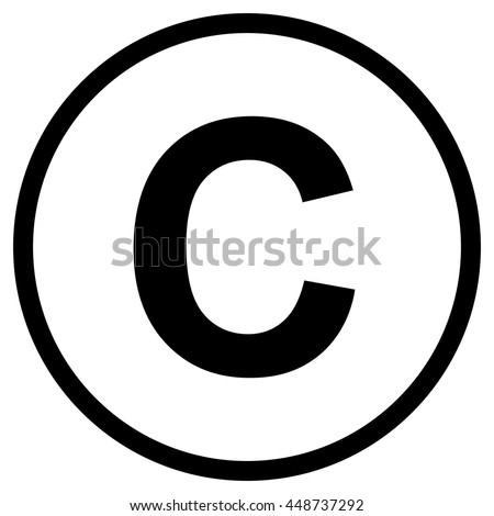 Copyright symbol , isolated black vector illustration