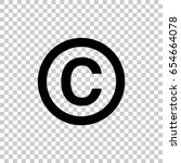 Copyright symbol isolated on transparent background. Black symbol for your design. Vector illustration, easy to edit.