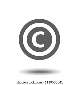Copyright symbol isolated on white background. Vector illustration, EPS10.