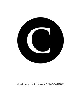 Copyright symbol isolated on white background