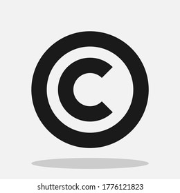 Copyright symbol vector icon isolated on white background.
