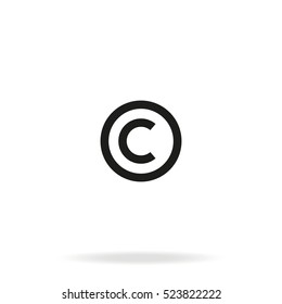 Copyright symbol vector icon isolated on white background.