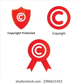 Copyright symbol vector set element