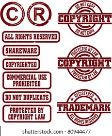 Copyright & Trademark Grunge Stamps