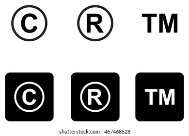 Copyright Trademark Icons Set 