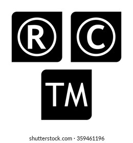 Copyright & Trademarks  - vector icon set
