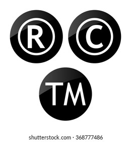 Copyright & Trademarks  - vector icon set