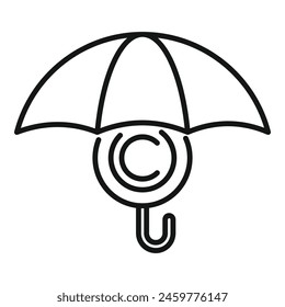 Copyright umbrella protection icon outline vector. Client work brand. Legal justice