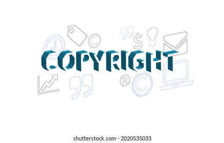 copyright vector abstract concept word design symbol cloud
