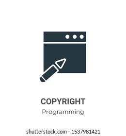 Copyright vector icon on white background. Flat vector copyright icon symbol sign from modern programming collection for mobile concept and web apps design.