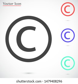Copyright vector icon. copyright technology icon. the copyright for the sale of equipment icon. 10 years EPS design. Lorem Ipsum.
