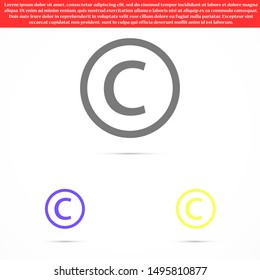 Copyright vector icon. copyright technology icon. the copyright for the sale of equipment icon. 10 years EPS design. Lorem Ipsum.