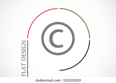 Copyright vector icon. copyright technology icon. the copyright for the sale of equipment icon. 10 years EPS design. Lorem Ipsum.