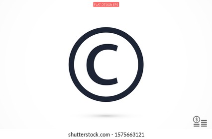 Copyright vector icon. copyright technology icon. the copyright for the sale of equipment icon. 10 years EPS design. Lorem Ipsum.