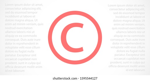 Copyright vector icon. copyright technology icon. the copyright for the sale of equipment icon. 10 years EPS design. Lorem Ipsum.