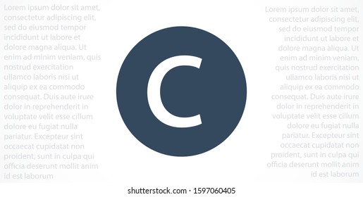 Copyright vector icon. copyright technology icon. the copyright for the sale of equipment icon. 10 years EPS design. Lorem Ipsum.
