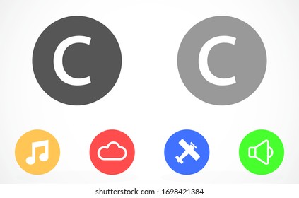 Copyright-Vektorillustration-Symbol. Symbol für Urheberrechtstechnologie. das Urheberrecht für den Verkauf von Ausrüstungssymbolen. 10 Jahre EPS-Design. Lorem Ipsum.