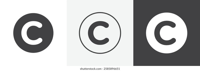 Copyright vector icons collection graphic designs for ui designs