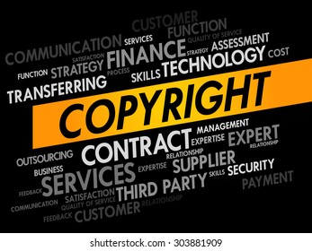 COPYRIGHT word cloud, business concept